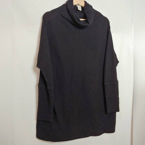 We the Free People Kitty Thermal Mock Cowl Neck Tunic Pullover Black Small S - Picture 4 of 12